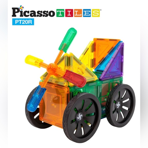 PICASSO TILES 20-Piece Windmill & Wheel Magnetic Tile Set, Complete Set - Picture 5 of 8